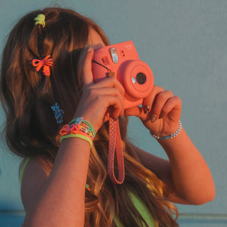 "Glow" Neon with Silver Accents Hair Tie Bracelets (Med)